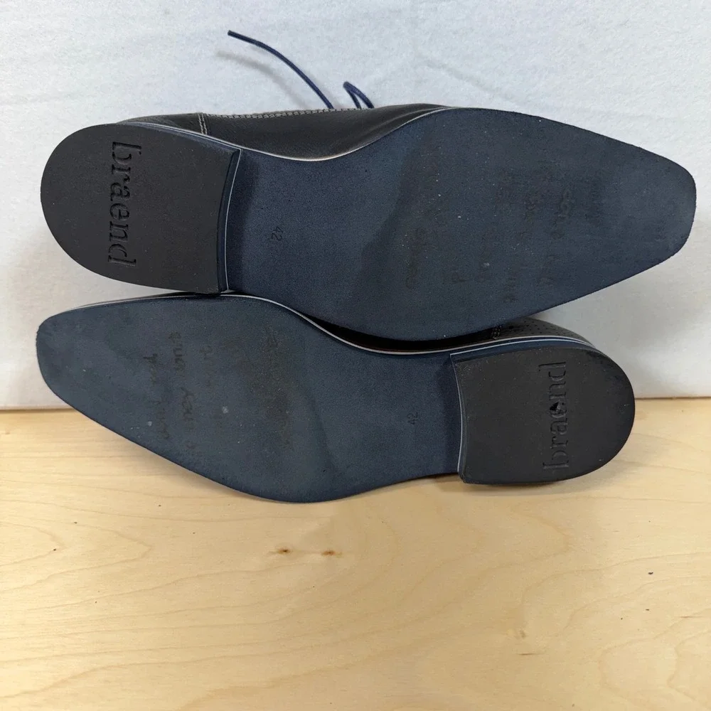 Braend Blue Leather Dress Shoes Oxfords Lace Up‎ Mens Size 42 EU